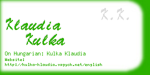 klaudia kulka business card